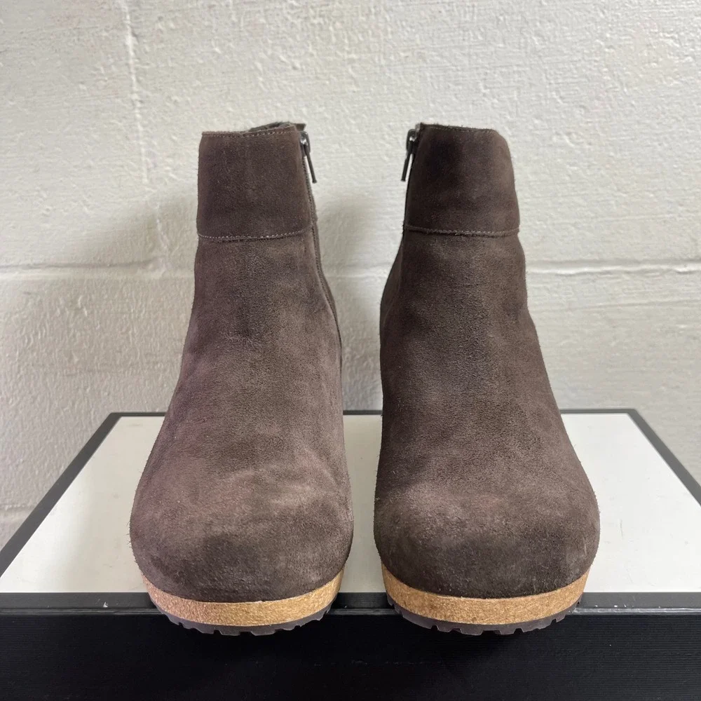 Papillio‎ by Birkenstock Ebba Brown Suede Wedge Ankle Boots Women's 41 EU/10 US